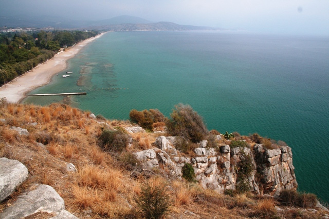 Asine - View of the eastern beach also used for camping
